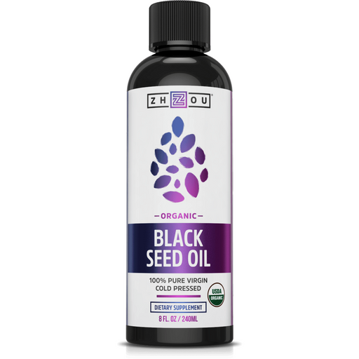 ZHOU Nutrition Organic Black Seed Oil, 8 fl oz, front of bottle